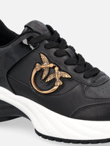 Pinko Sneakers Ariel 2 effetto pelle con dettagli specchio Nero