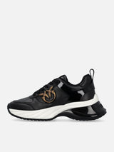 Pinko Sneakers Ariel 2 effetto pelle con dettagli specchio Nero