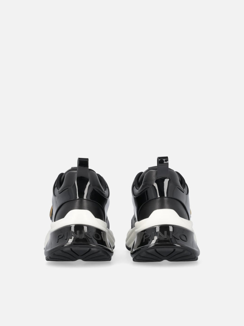 Pinko Sneakers Ariel 2 effetto pelle con dettagli specchio Nero