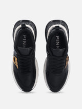 Pinko Sneakers Ariel 2 effetto pelle con dettagli specchio Nero