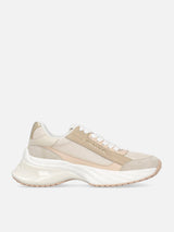 Pinko Sneakers Ariel 07 con logo e dettagli in pelle e suede Nude White