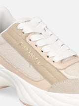 Pinko Sneakers Ariel 07 con logo e dettagli in pelle e suede Nude White