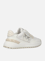 Pinko Scarpe da ginnastica chunky GEM 07 con satin e strass Yogurt