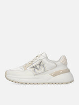 Pinko Scarpe da ginnastica chunky GEM 07 con satin e strass Yogurt
