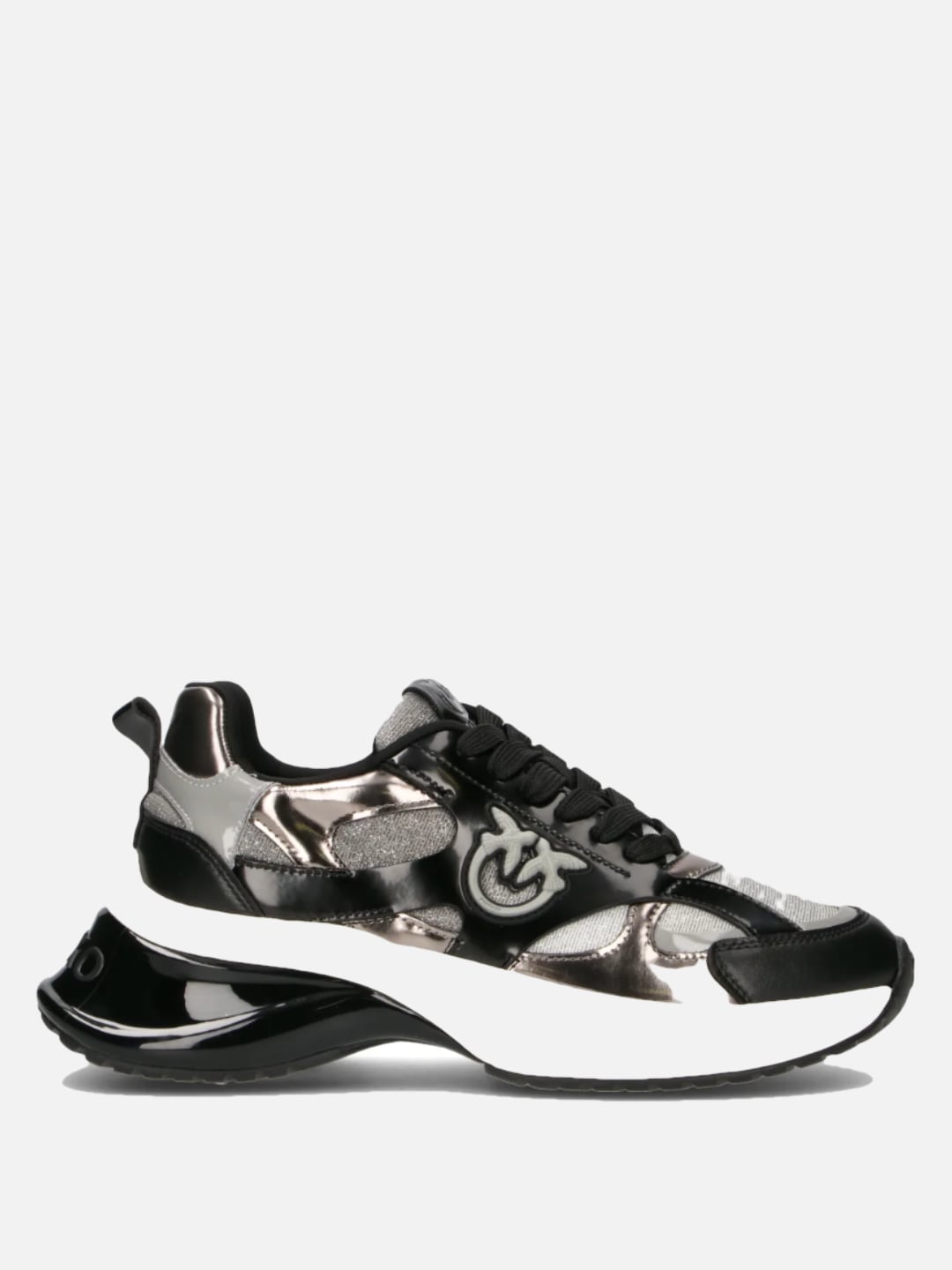 Pinko Sneakers ARIEL 15 con glitter e logo Love Birds Nero