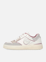 Pinko Sneakers flat in pelle MANDY 08 con logo ricamato Bianco Rosa