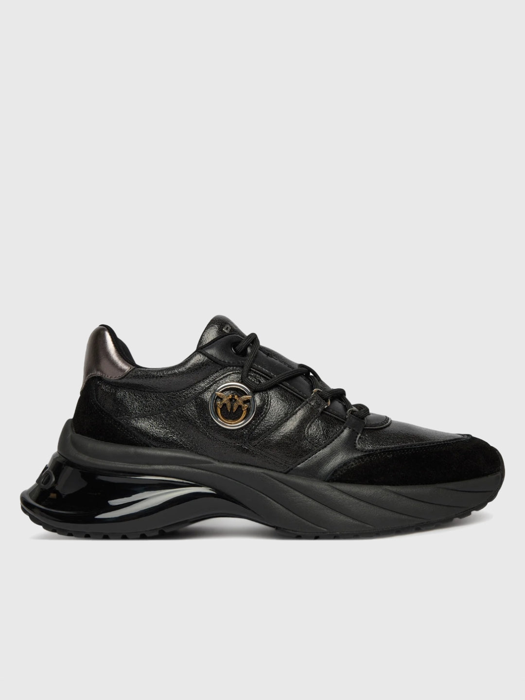 Pinko Sneakers Ariel 36 in Camoscio e Pelle Nero