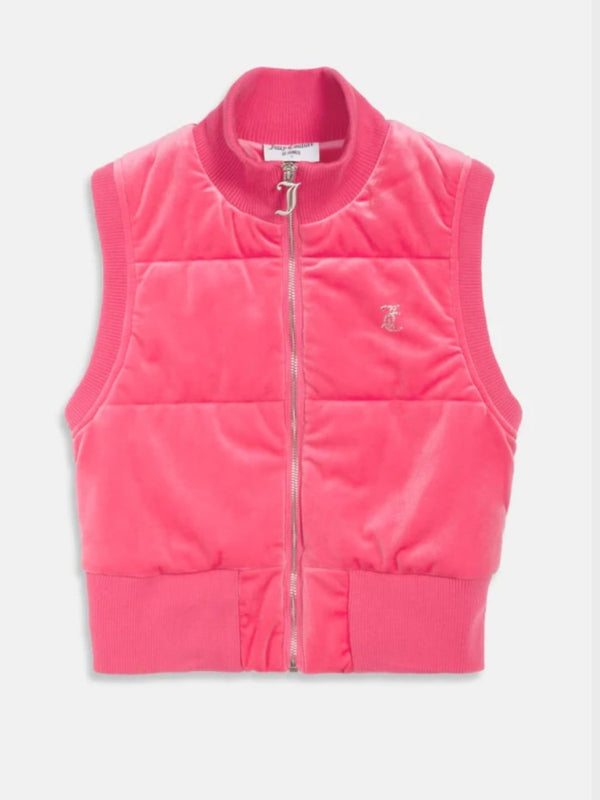 Juicy Couture Gilet Thunder Velour Rosa Barbie