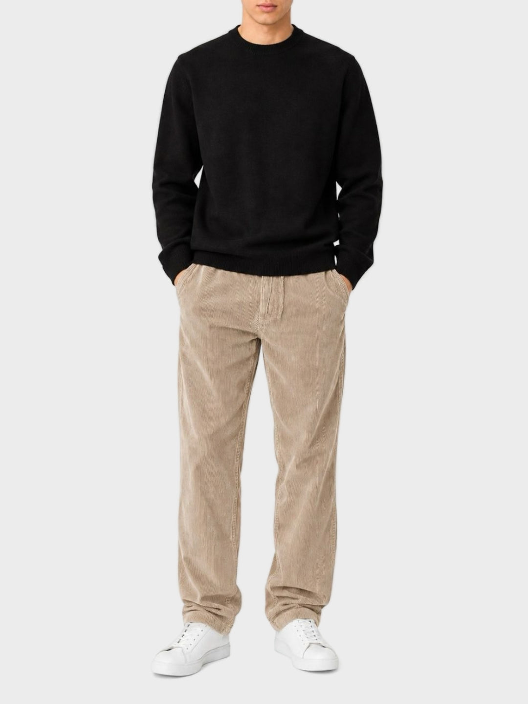 Lyle & Scott Pantalone Dylan in velluto Beige Ecru