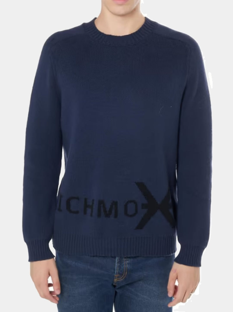 Richmond X Pullover viscosa con ricamo Blu