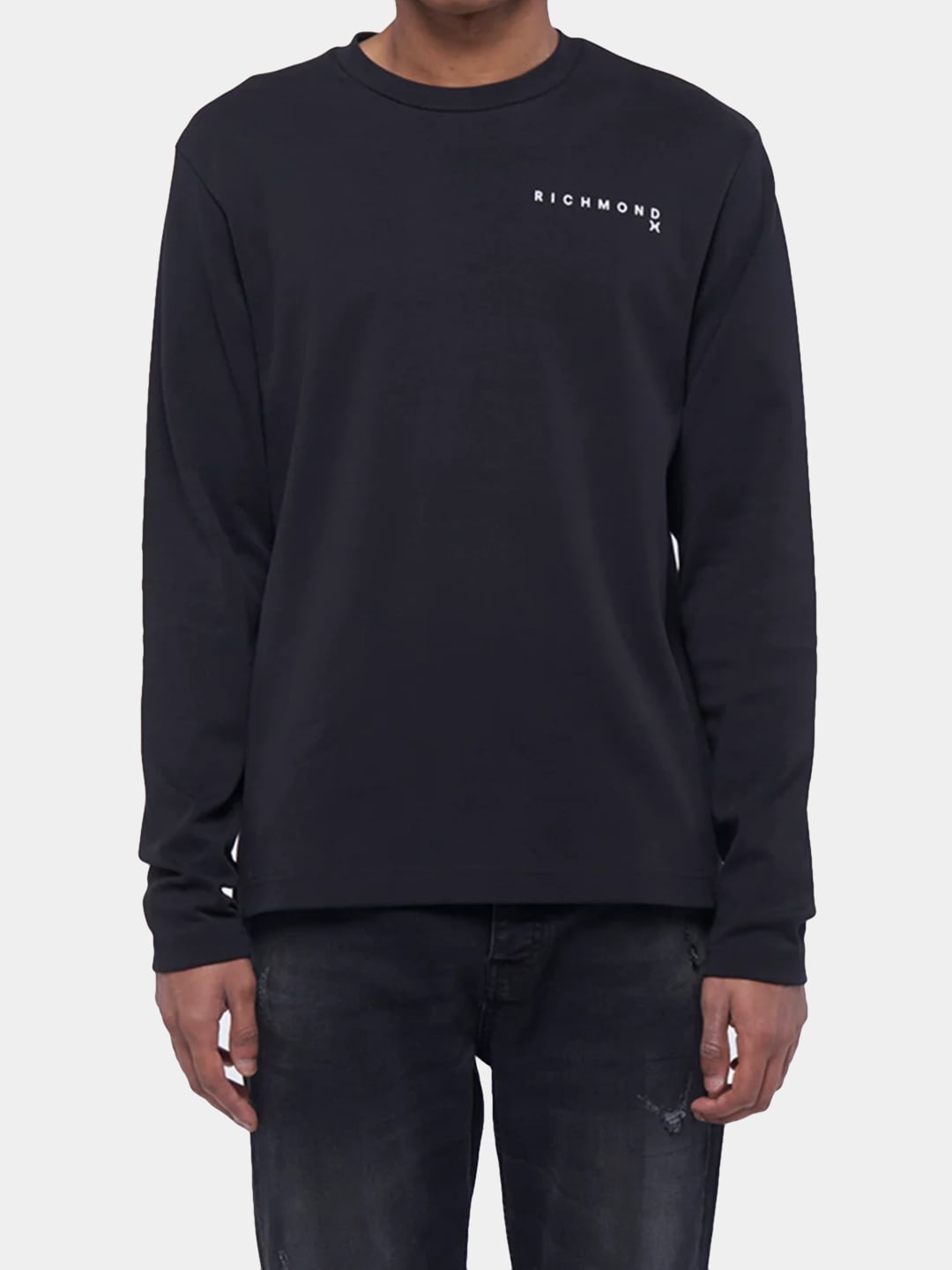 Richmond X T-shirt Con Maniche Lunghe E Logo Nero