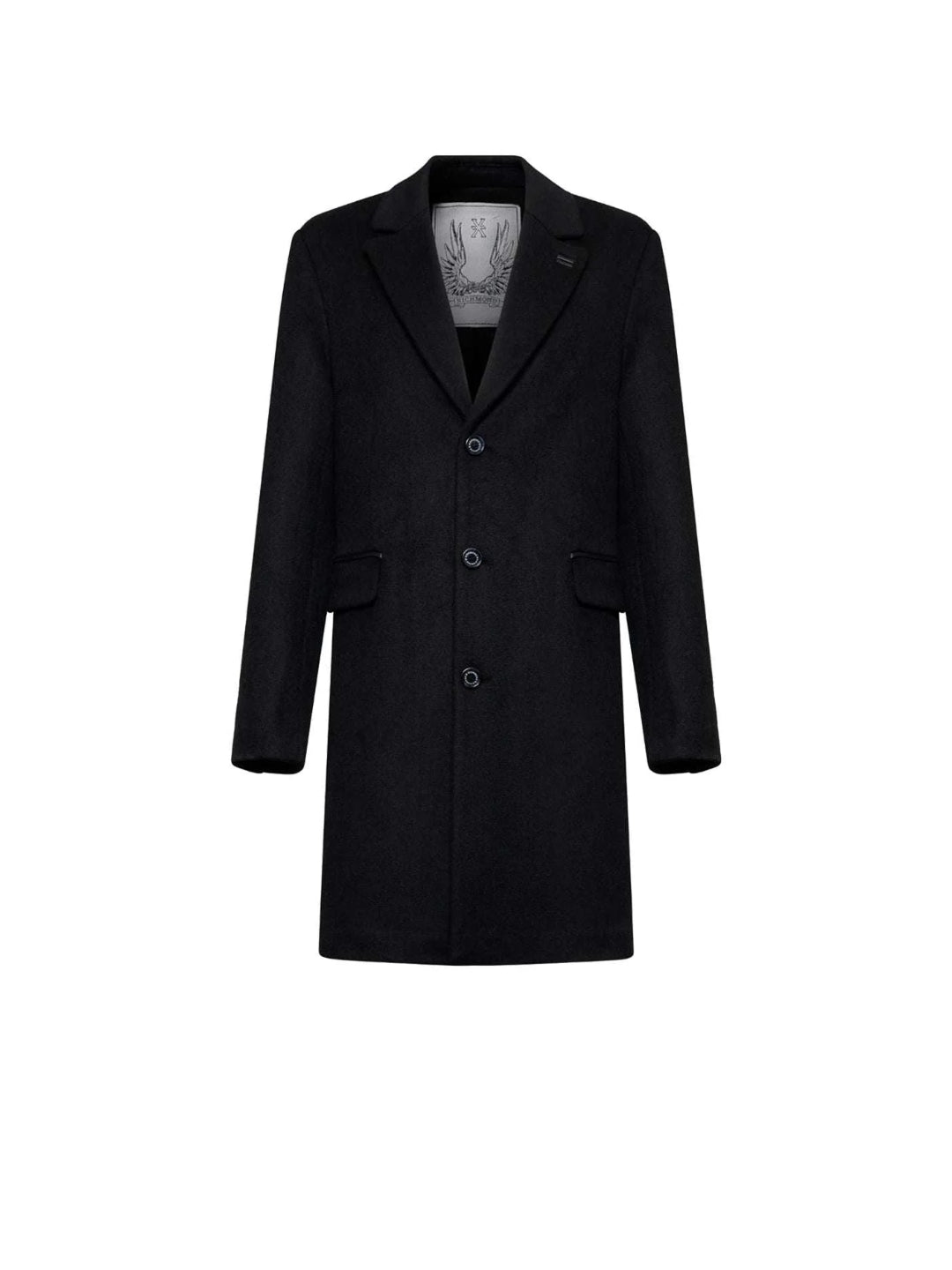 Richmond Cappotto monopetto con tasche a patta Nero