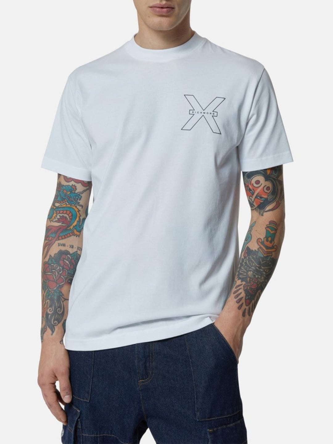Richmond X T-shirt in cotone con logo Bianco