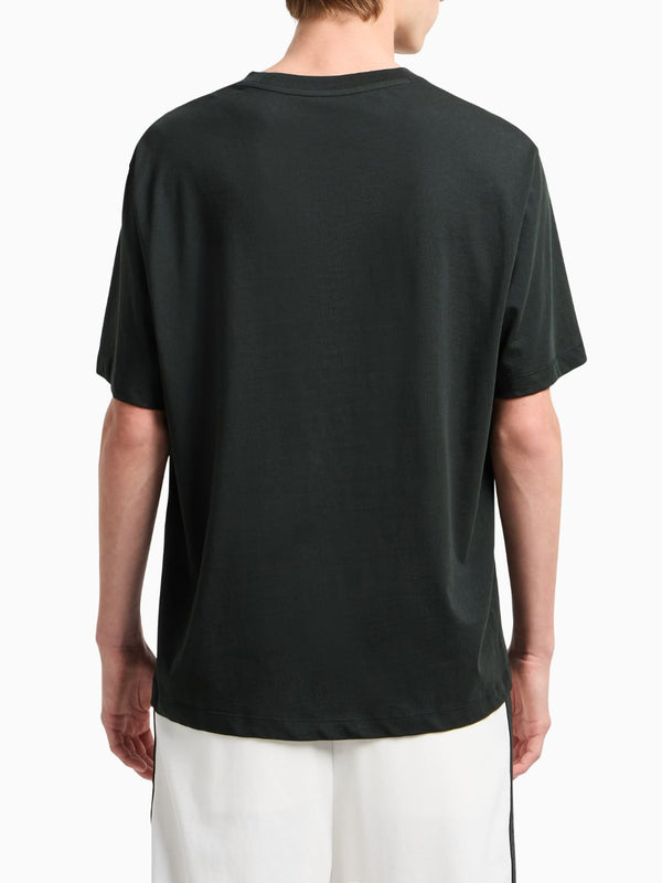 Armani Exchange T-shirt Regular Fit Con Stampa Logo Verde