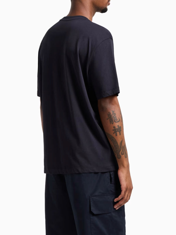 Armani Exchange T-shirt Regular Fit Con Stampa Logo Blu Navy