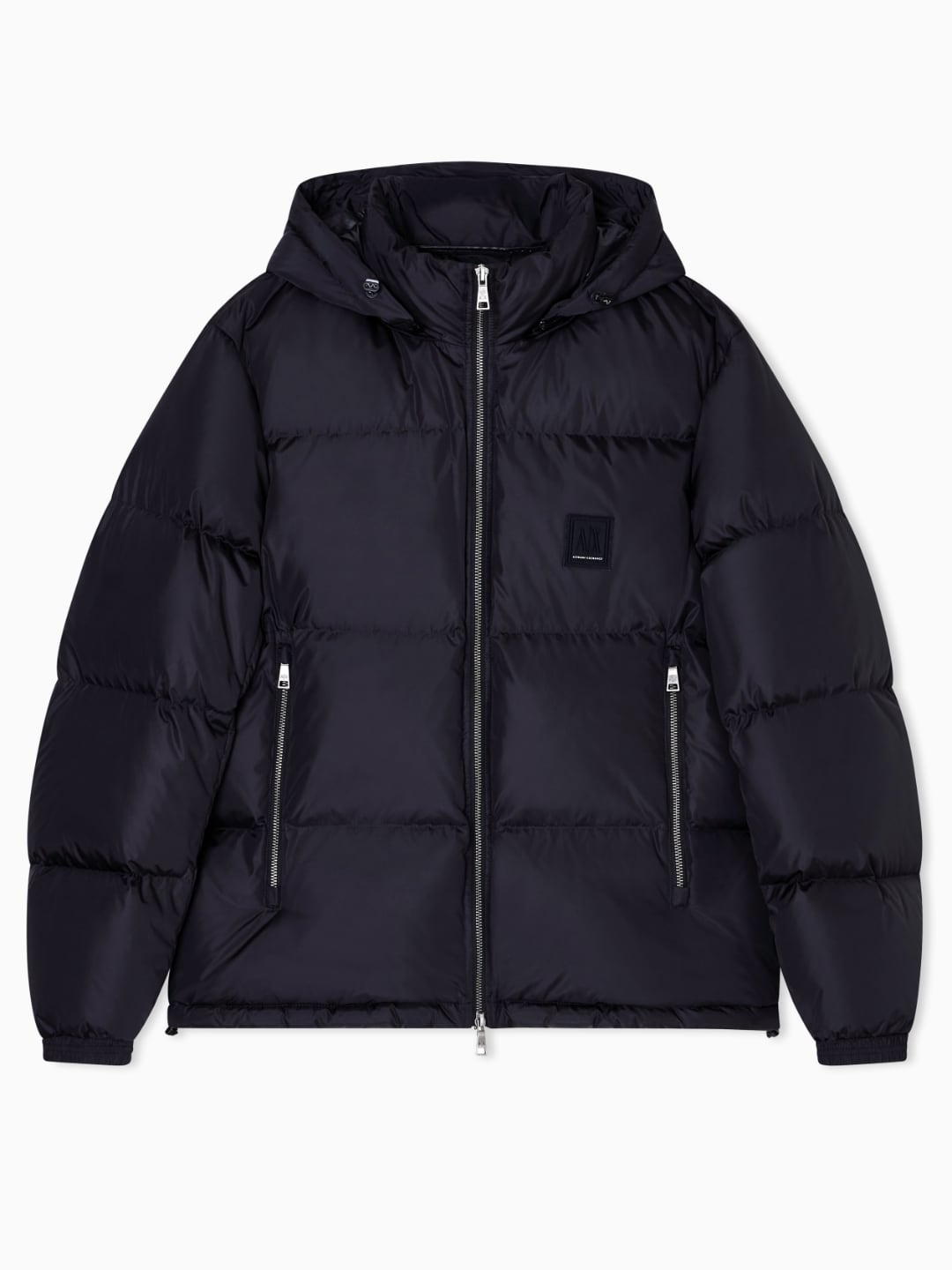 Armani Exchange Giubbino Piumino Imbottito con Cappuccio Nero