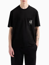 Armani Exchange T-shirt Con Logo Ricamato Regular Fit Nero