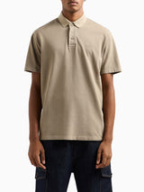 ARMANI EXCHANGE POLO IN PIQUET DI COTONE EFFETTO USED BEIGE