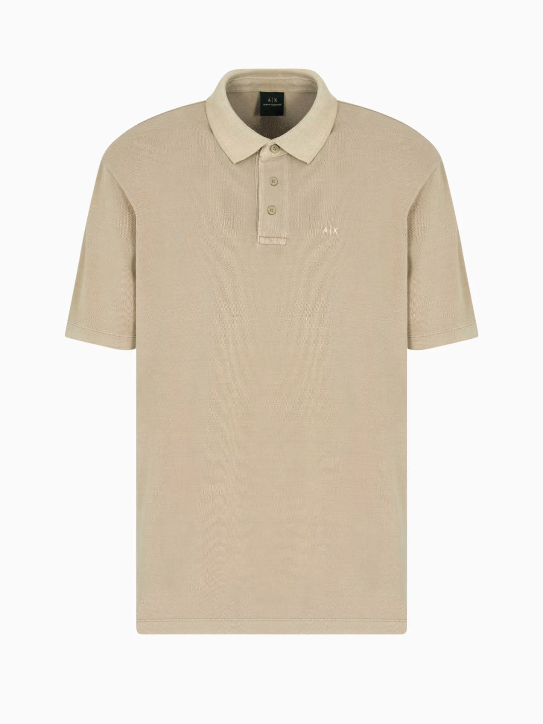 ARMANI EXCHANGE POLO IN PIQUET DI COTONE EFFETTO USED BEIGE
