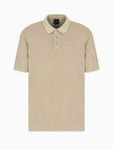 ARMANI EXCHANGE POLO IN PIQUET DI COTONE EFFETTO USED BEIGE