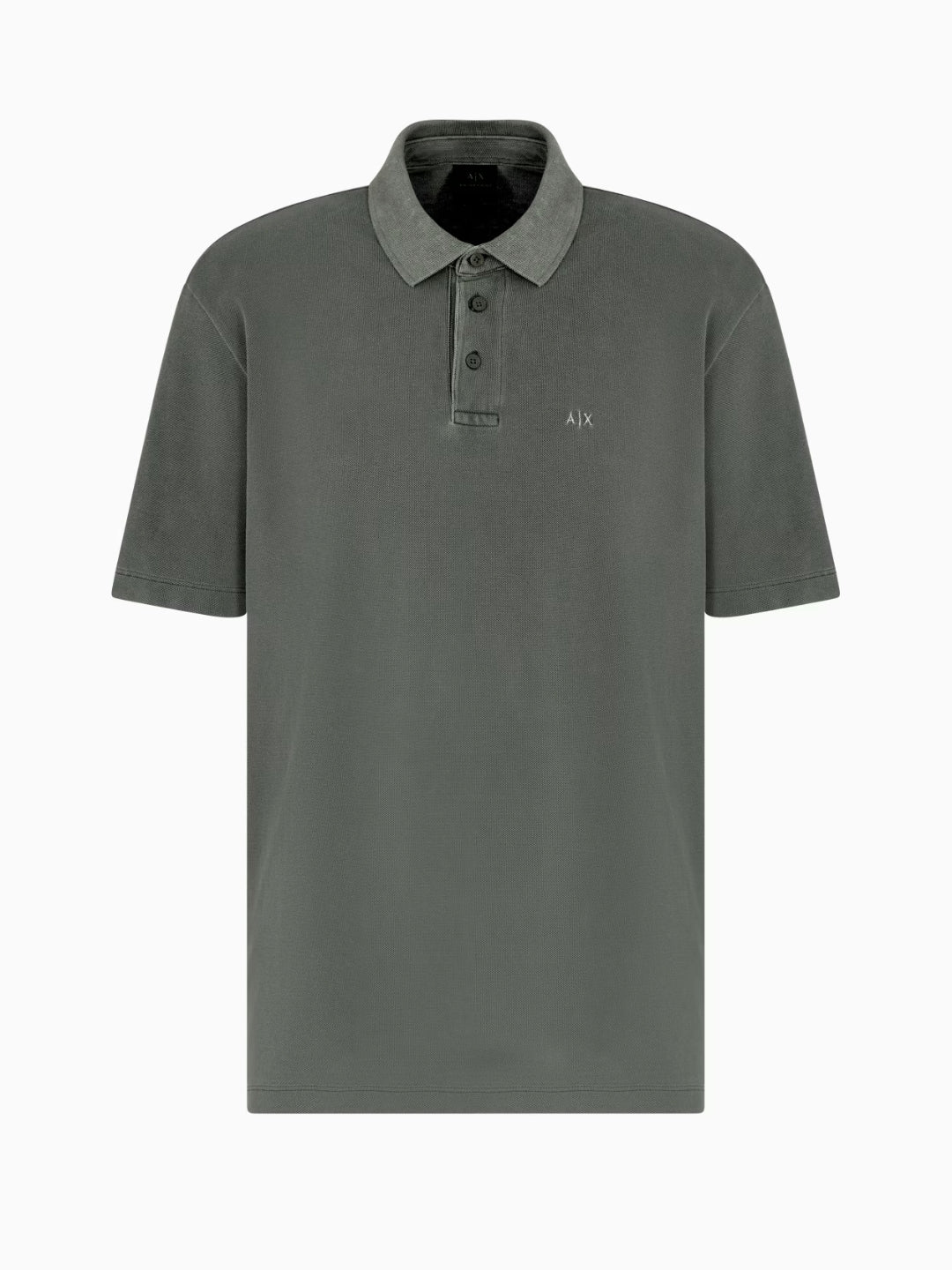 ARMANI EXCHANGE POLO IN PIQUET DI COTONE EFFETTO USED VERDE