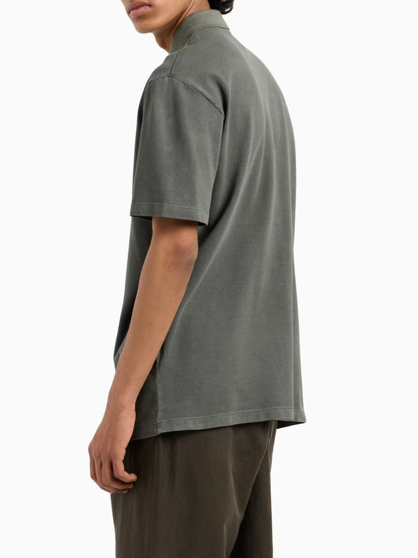 ARMANI EXCHANGE POLO IN PIQUET DI COTONE EFFETTO USED VERDE