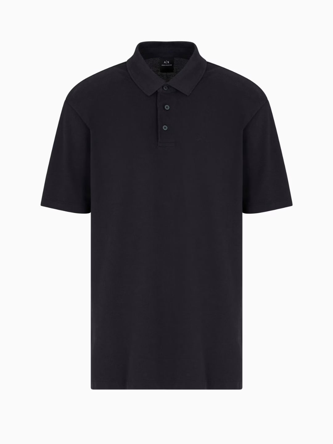 Armani Exchange Polo In Piquet Di Cotone Effetto Used Blu Navy