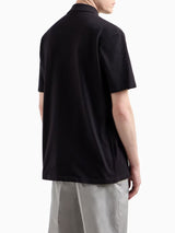 Armani Exchange Polo In Piquet Di Cotone Effetto Used Blu Navy