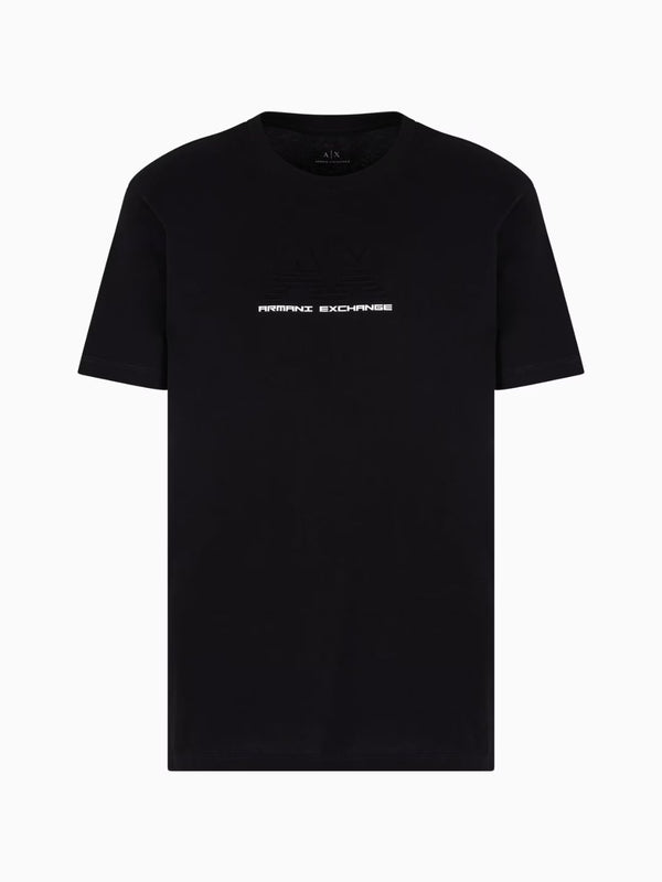 Armani Exchange T-shirt Regular Fit Con Logo In Rilievo Nero