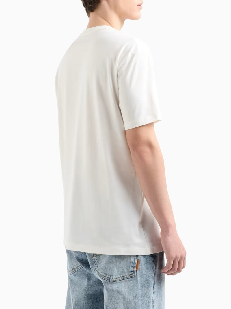 Armani Exchange T-shirt Regular Fit Con Logo Centrale Bianco
