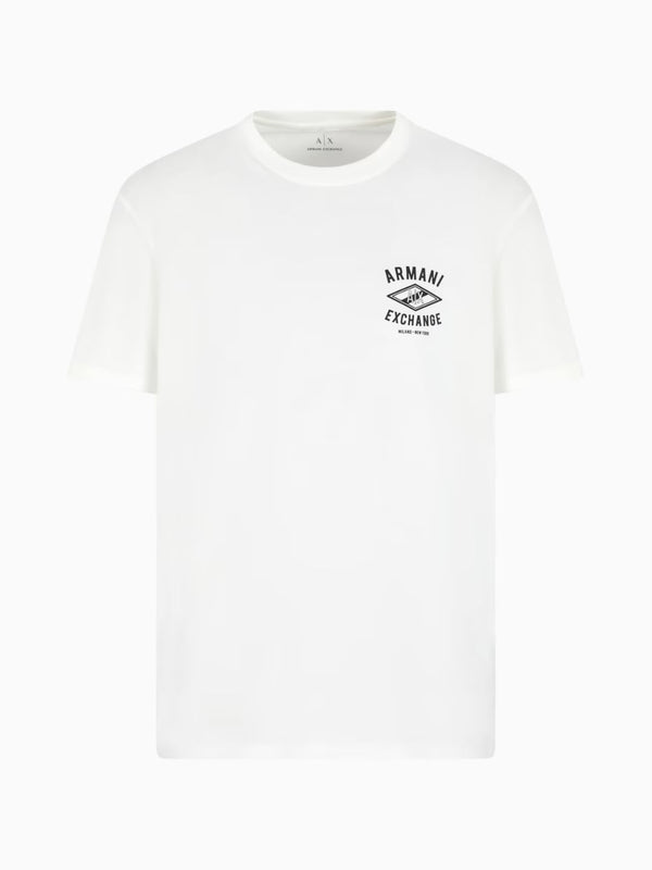 Armani Exchange T-shirt Regular Fit Con Logo Centrale Bianco