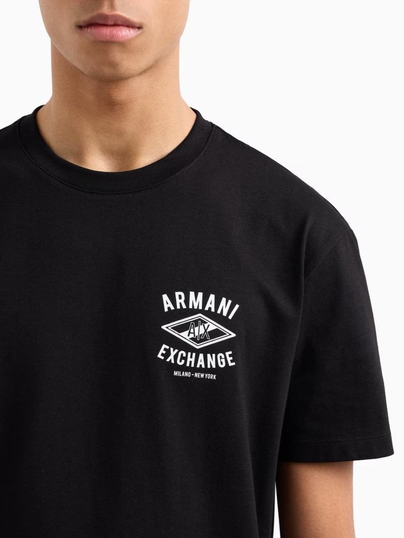 Armani Exchange T-shirt Regular Fit Con Logo Centrale Nero