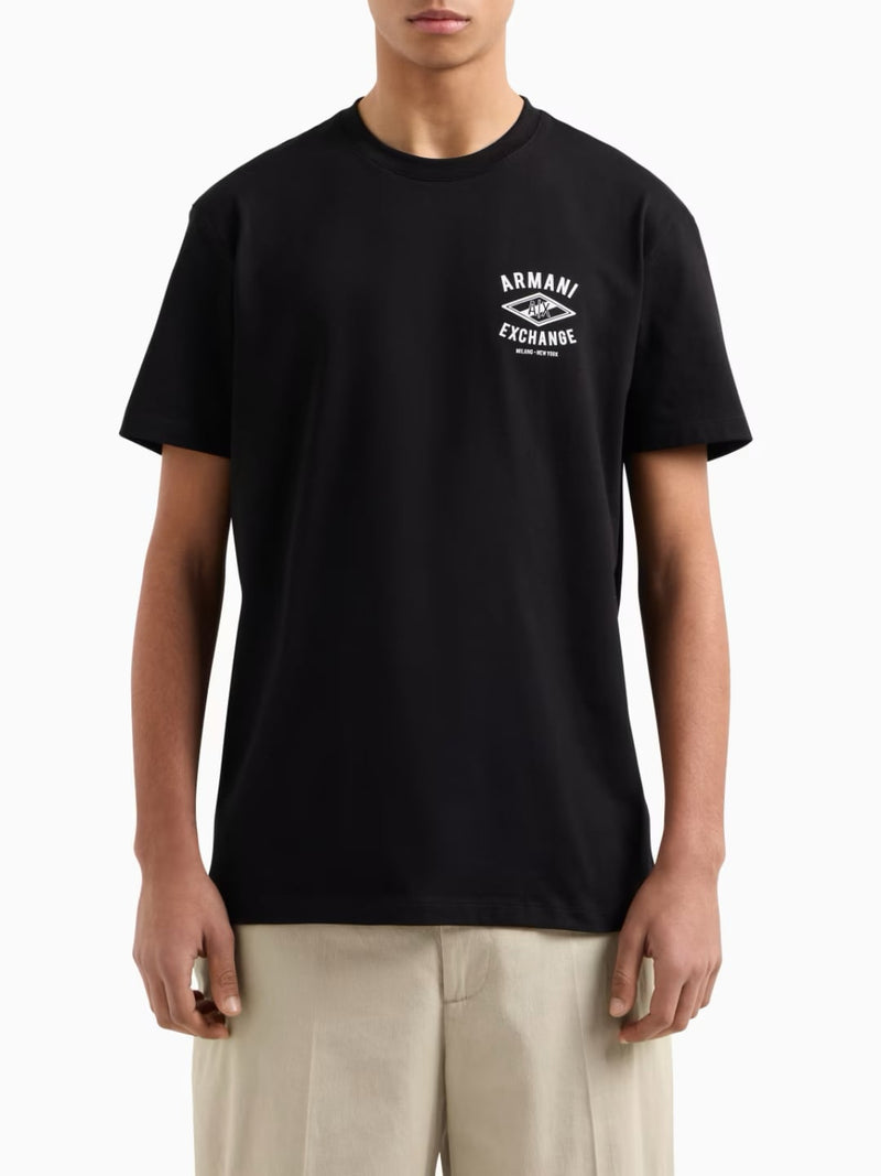 Armani Exchange T-shirt Regular Fit Con Logo Centrale Nero