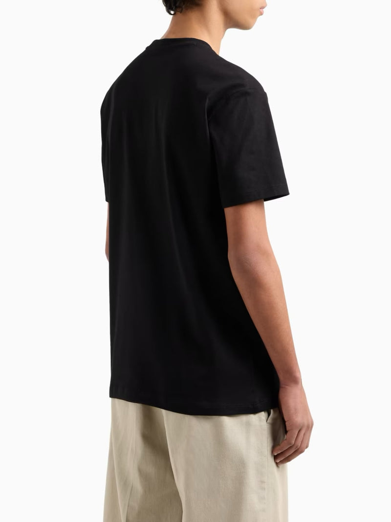Armani Exchange T-shirt Regular Fit Con Logo Centrale Nero
