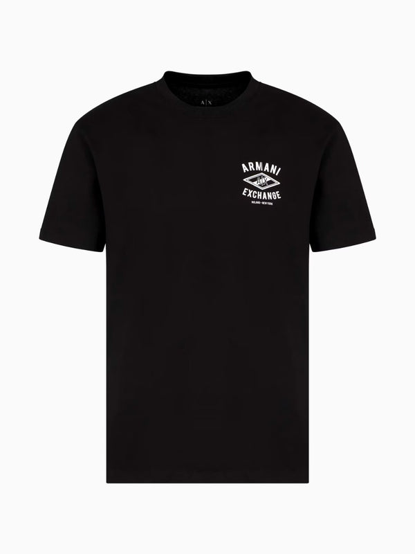 Armani Exchange T-shirt Regular Fit Con Logo Centrale Nero