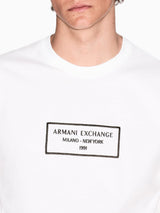 Armani Exchange T-shirt Regular Fit Milano New York Bianco