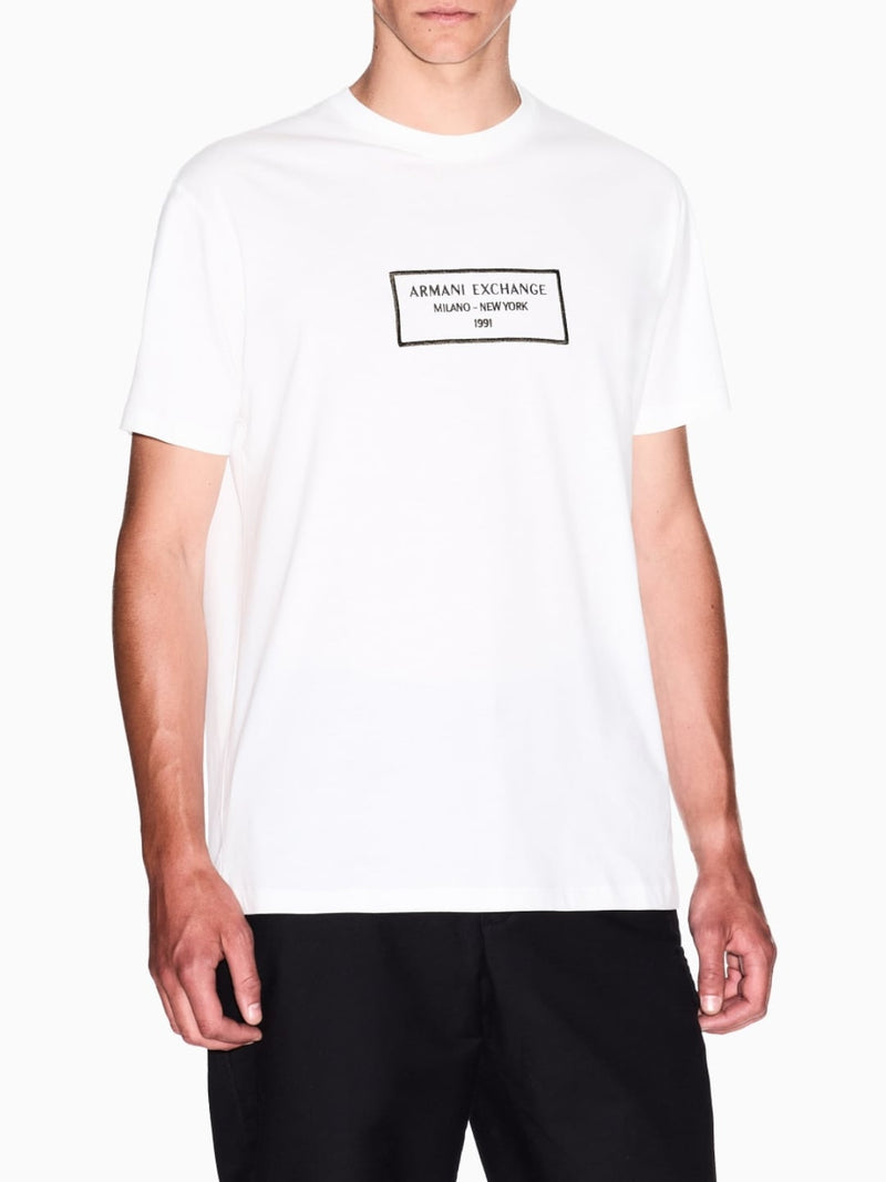 Armani Exchange T-shirt Regular Fit Milano New York Bianco