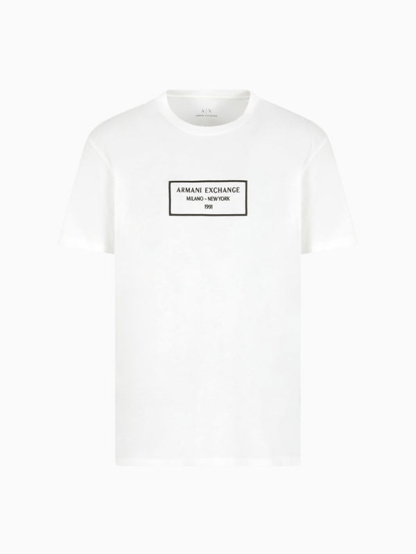 Armani Exchange T-shirt Regular Fit Milano New York Bianco