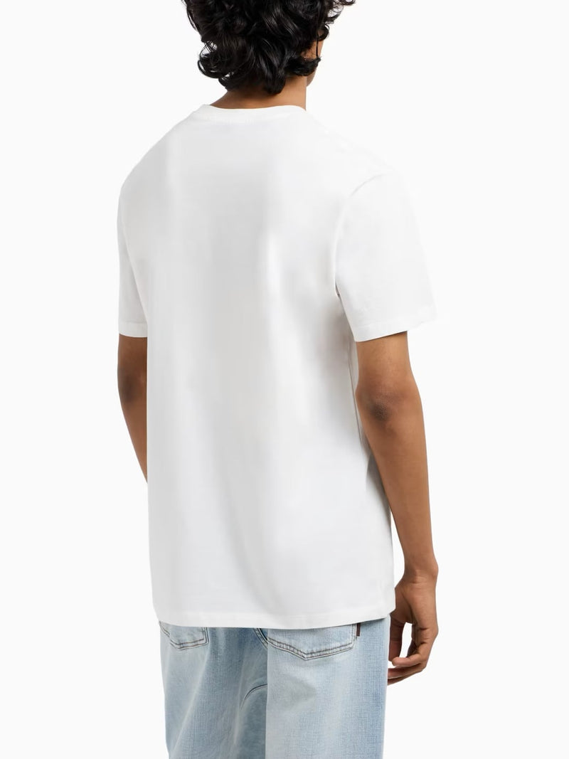 Armani Exchange T-shirt Regular Fit In Cotone Con Logo Bianco