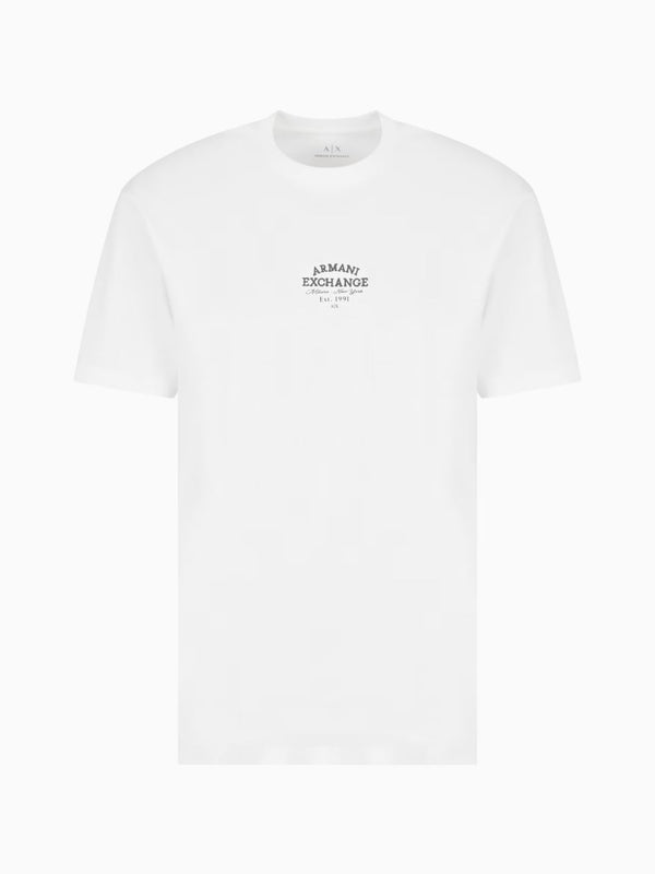 Armani Exchange T-shirt Regular Fit In Cotone Con Logo Bianco