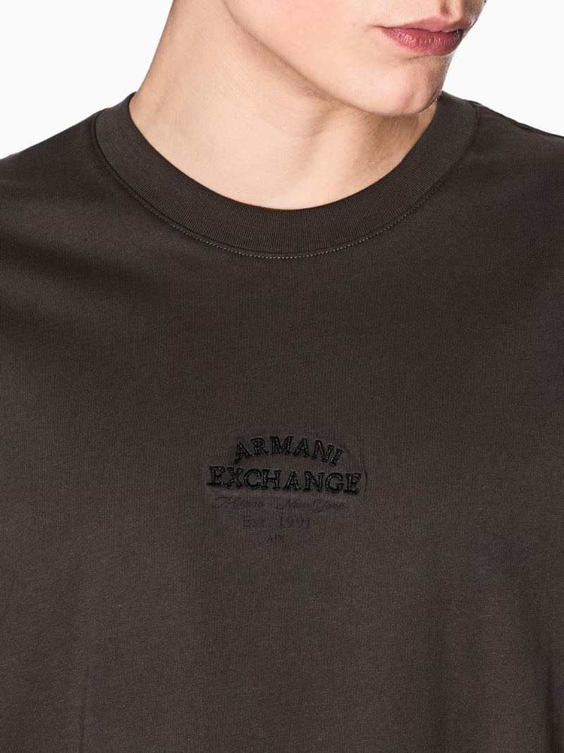 Armani Exchange T-shirt Regular Fit In Cotone Con Logo Verde