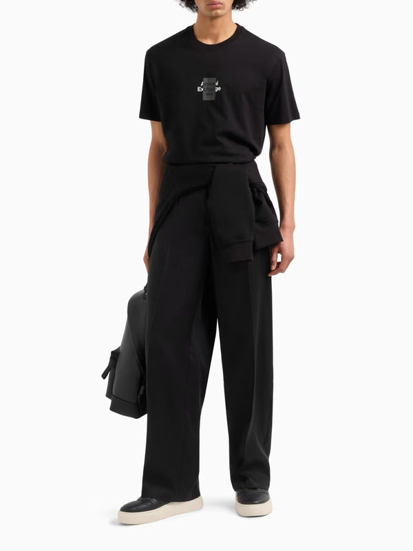 Armani Exchange T-shirt Regular Fit In Cotone Con Logo Nero