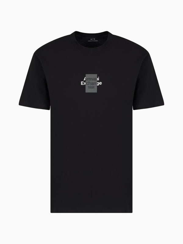 Armani Exchange T-shirt Regular Fit In Cotone Con Logo Nero