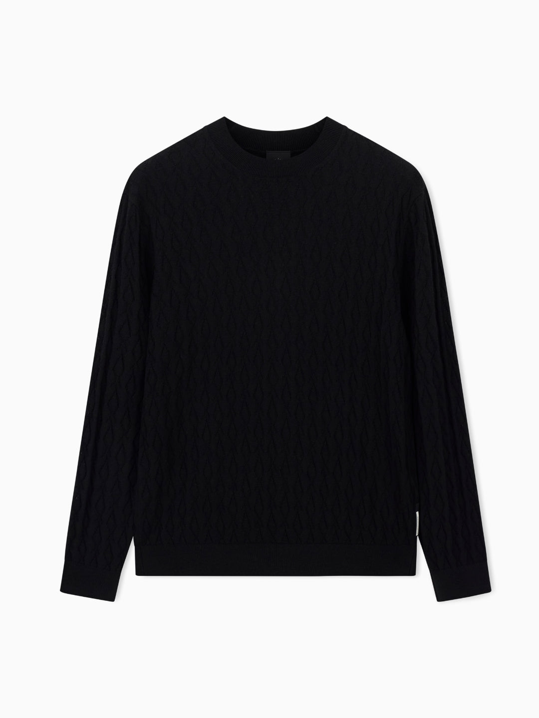 Armani Exchange Maglione a Girocollo Lavorazione a Onde Nero