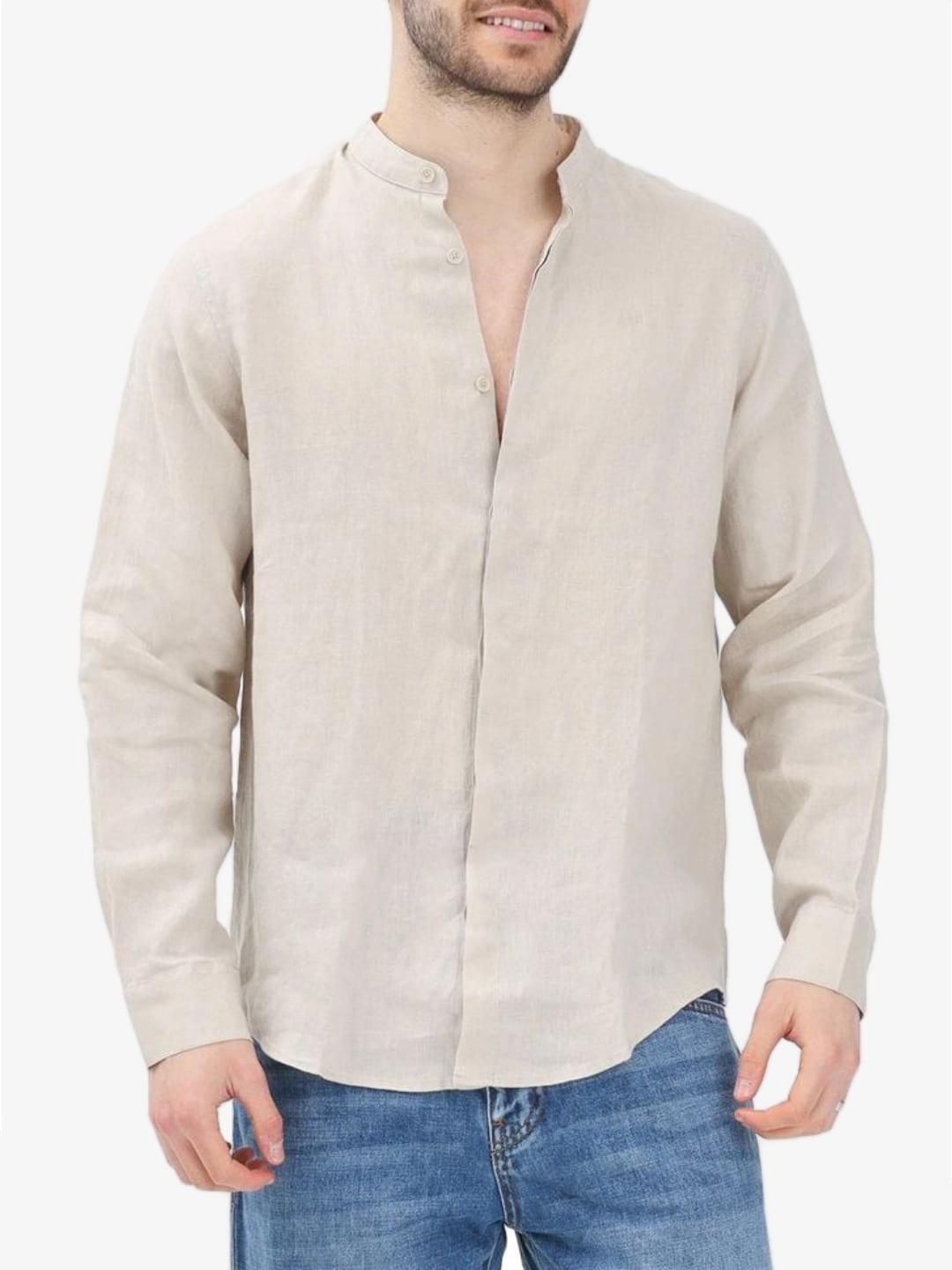 Armani Exchange Camicia Classica in Lino Cashmere Puro