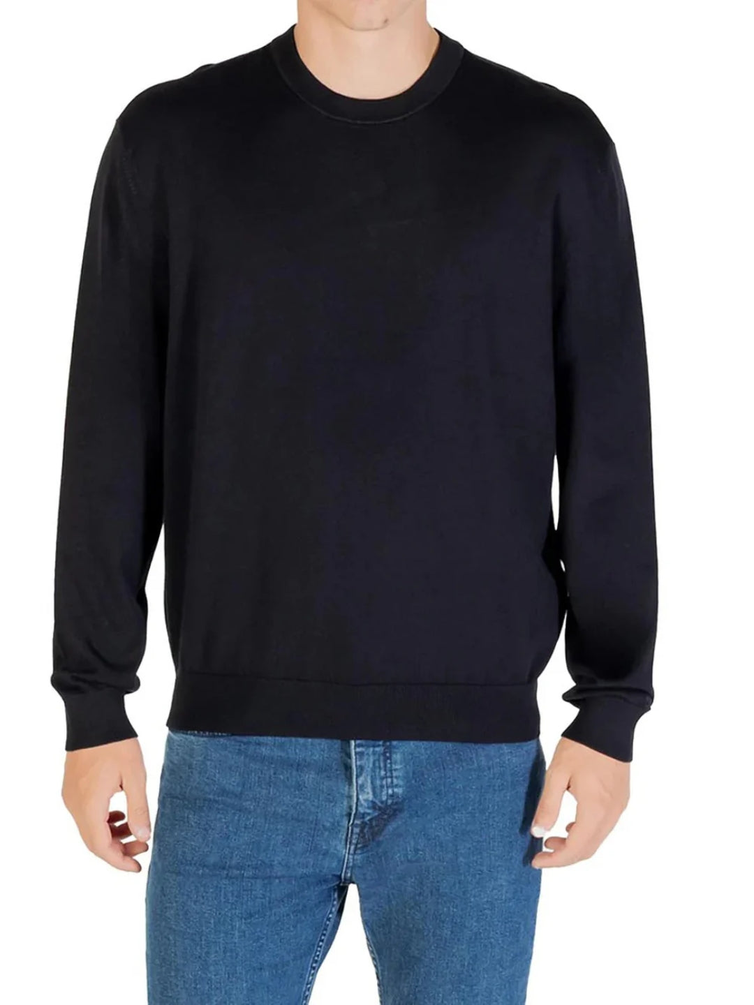 Armani Exchange Maglione a Girocollo da Uomo Blu Navy