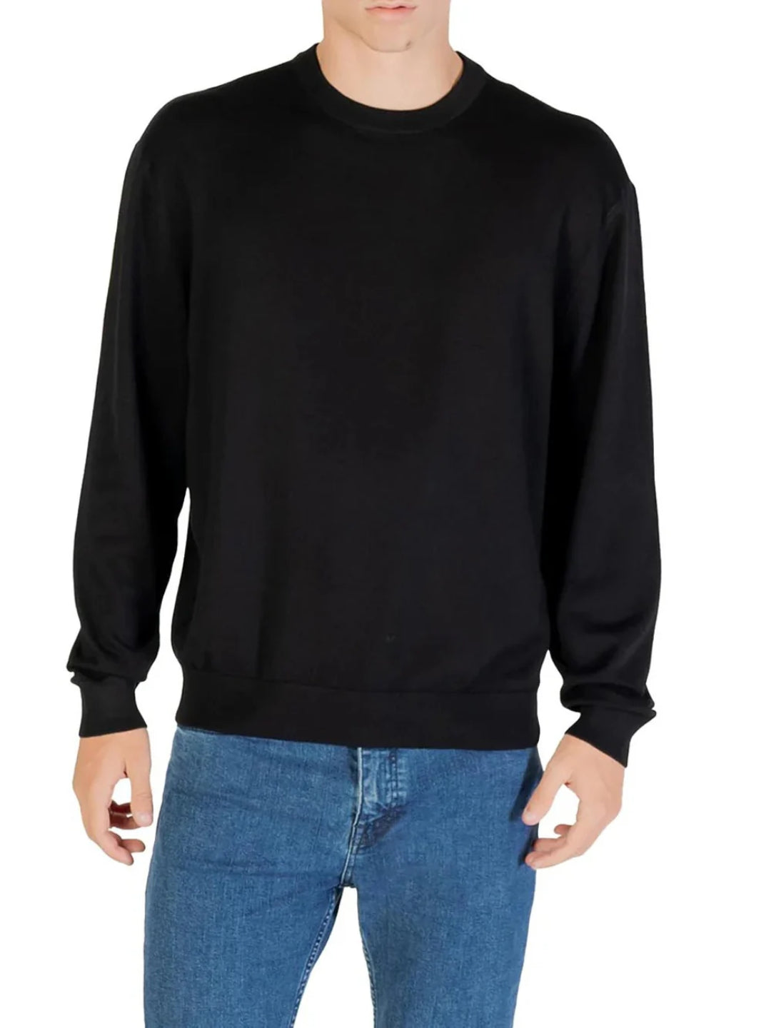 Armani Exchange Maglione a Girocollo da Uomo Nero