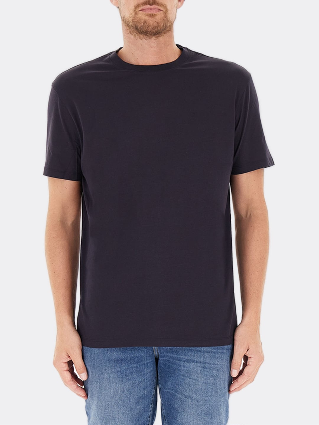 Armani Exchange T-shirt Basica Regular Fit Girocollo Blu Navy