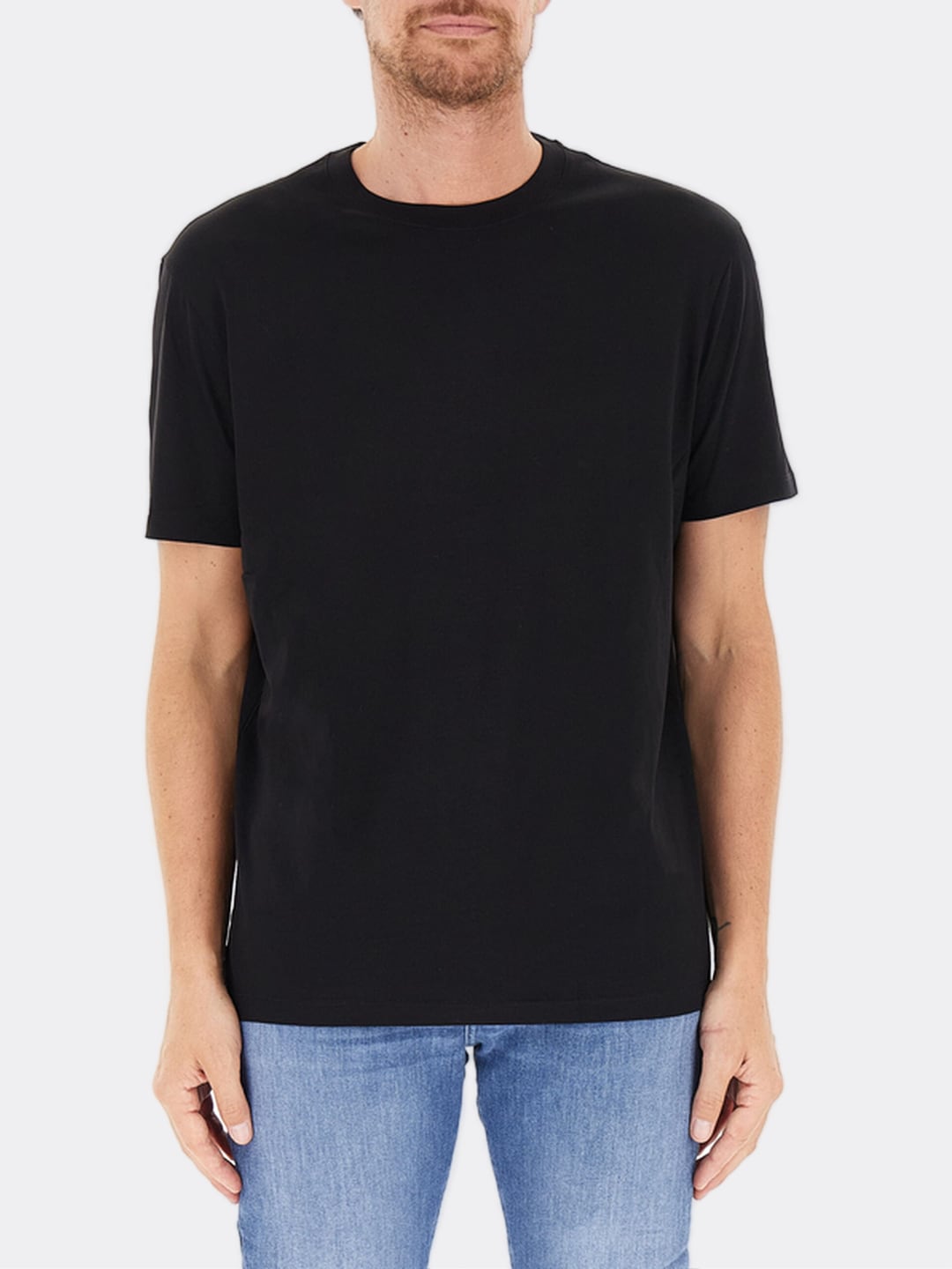 Armani Exchange T-shirt Basica Regular Fit Girocollo Nero