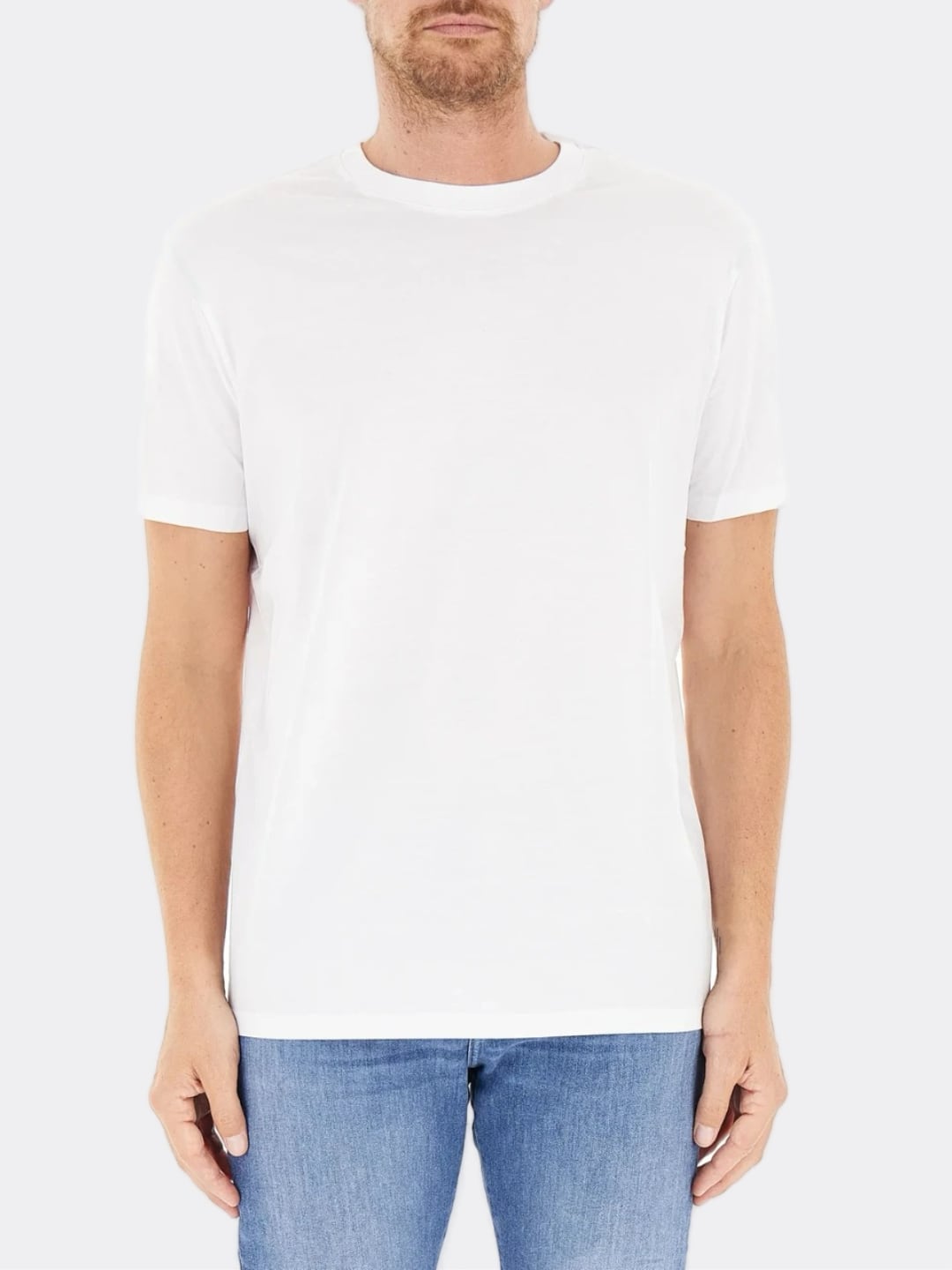 Armani Exchange T-shirt Basica Regular Fit Girocollo Bianco